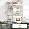 Adjustable Pull-out Microwave Oven Rack – Multi-functional Stainless Steel Shelf for Kitchen Countertop Cookware Storage