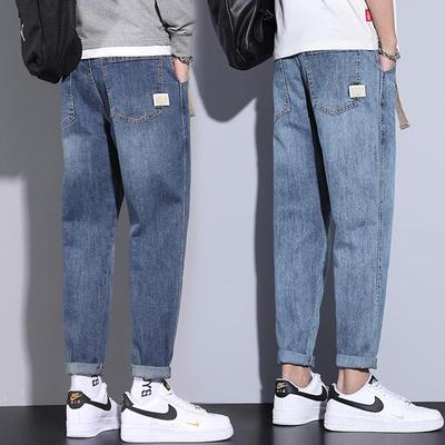 2024 Men's Loose Straight Fashion Jeans - Spring/Autumn Nine-Point Pants