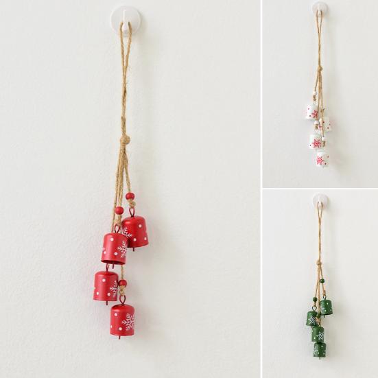 Christmas Bells Hanging Cow Bells with Snowflake Design Window Jingle Bells for Christmas Tree Decoration Winter Festive Party