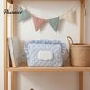 Travel Stroller Storage Bag Quilted Diaper Wipes with Hanging Strap, Dual Compartment Zipper Large Capacity Baby Portable Bag, Dispenser for