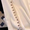 Women Ethnic Embroidered Long Sleeve Blouse Loose Fit French Style Professional Office Shirt