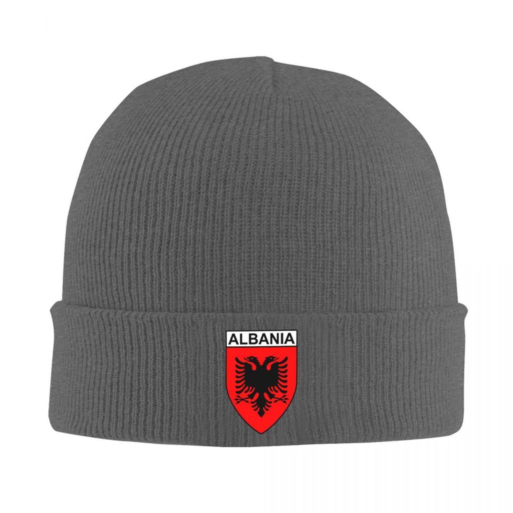 Albania Flag Black Eagle On Red Warm Knitted Cap Winter Knit Bonnet Hat Skullies Beanies Hip Hop Caps for Unisex