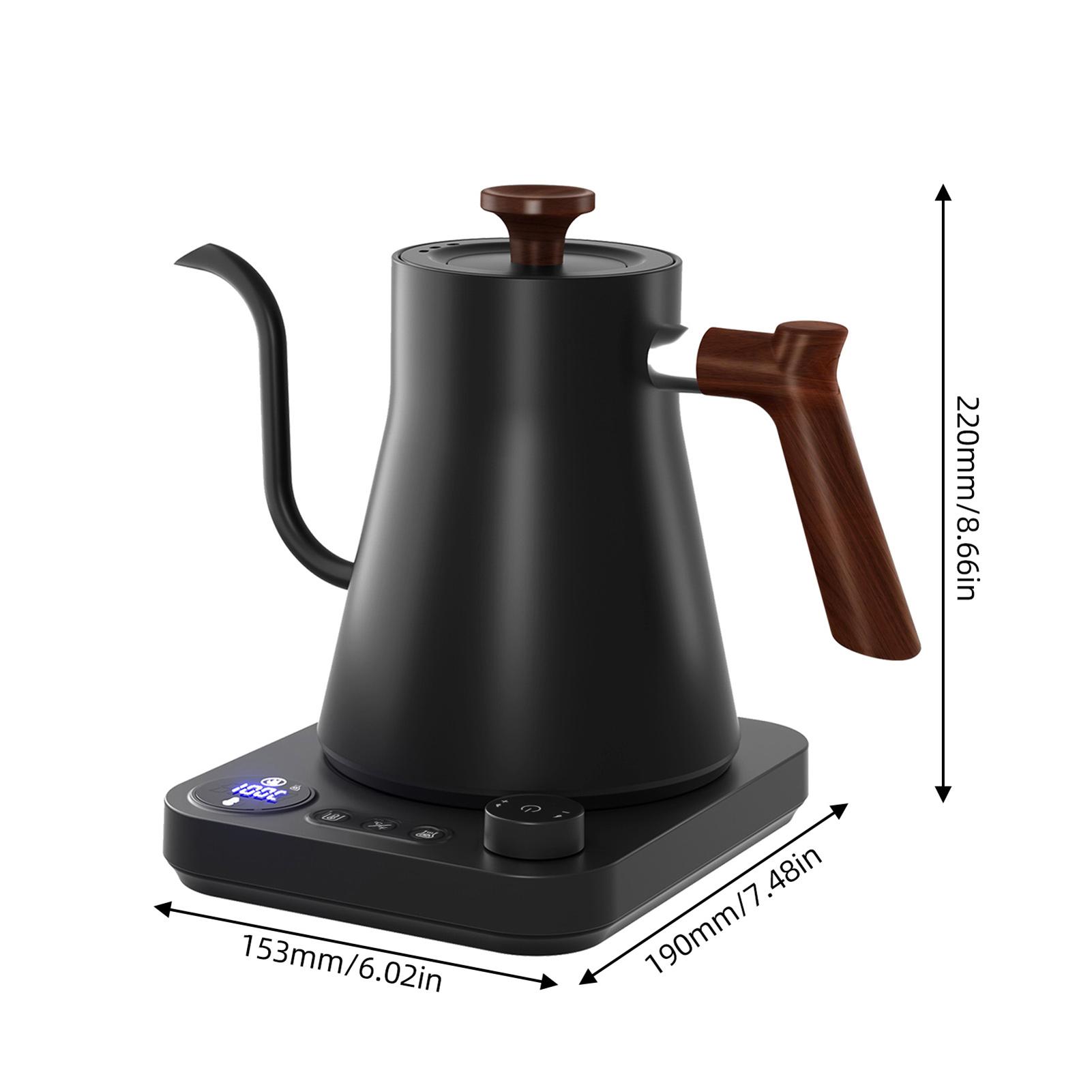 

Electric Gooseneck Kettle 1200W Powerful and Fast Water Boiler Stainless Steel Inner NTC Temperature Control LCD Display Auto US