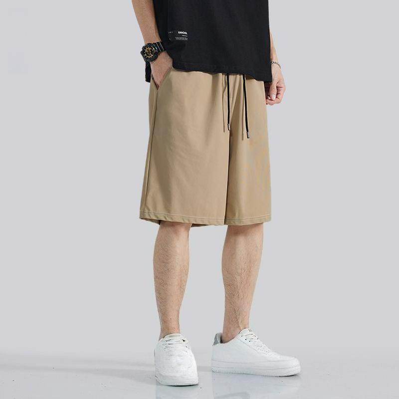 Casual Shorts Summer Thin Men's Sports Pants Loose Black Ice Silk Five-point Men's Pants Shorts