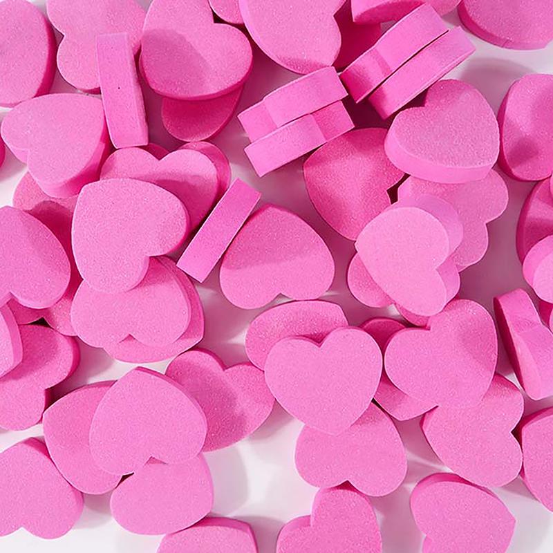 20/50Pcs Heart Shape Sponge Nail File Double Side Buffer Buffing Sanding Nail Pedicure Tool Gel Polish Manicure Nail Accessories