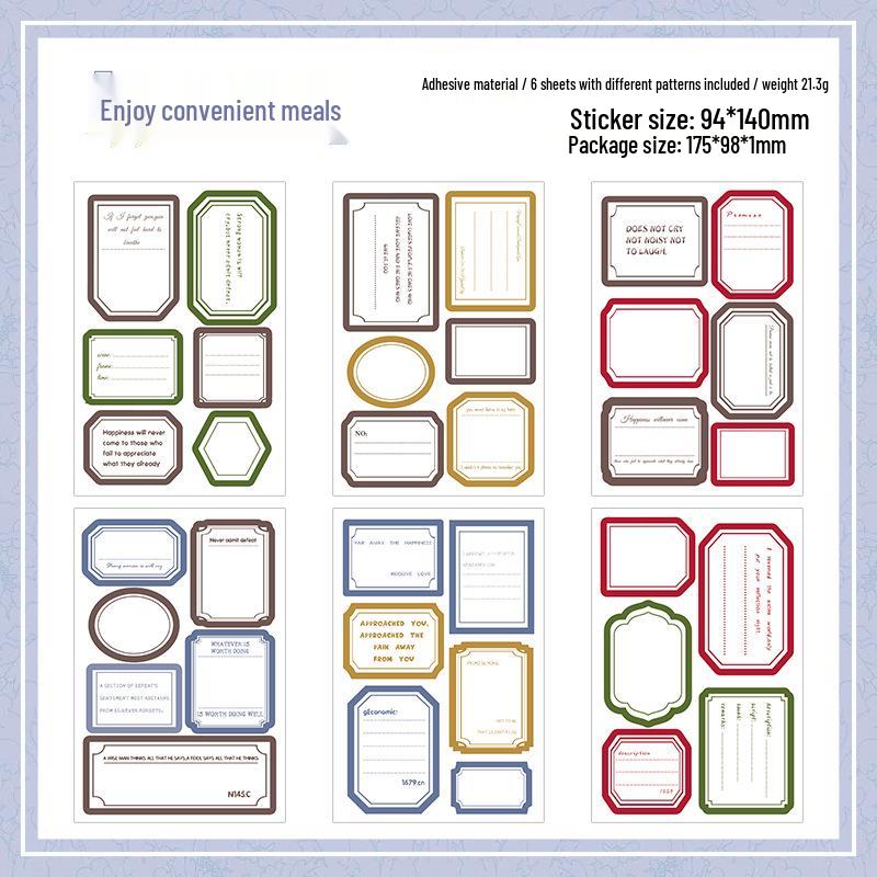 Yue Zhen Mood Border Sticky Notes & Planner Die-Cut Stickers