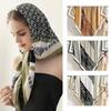 68Cm Old Flower Letter Scarf Women'S Spring And Autumn Thin Imitation Silk Square Scarf Trendy Versatile Shawl Scarfs Headscarf