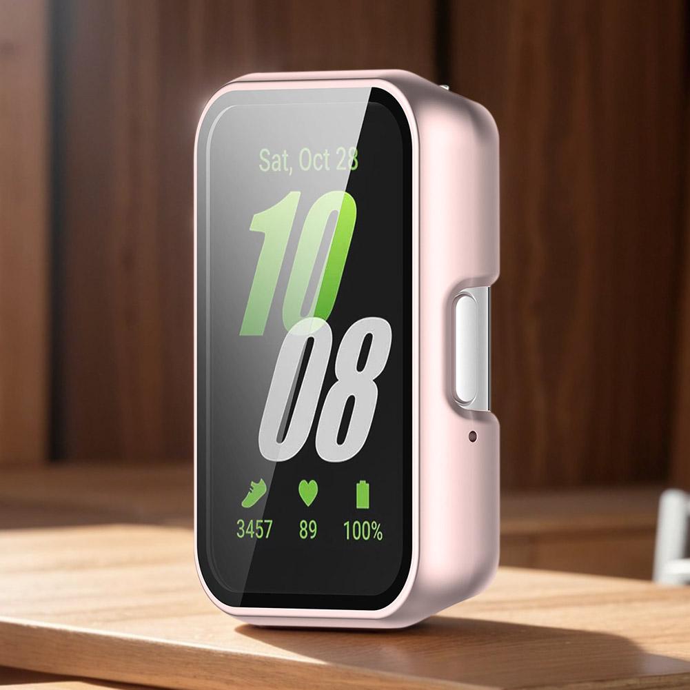 PC Watch Case Full Coverage Tempered Film Frame Anti-Fall Dustproof Anti-Scratch for Samsung Galaxy Fit 3 SM-R390
