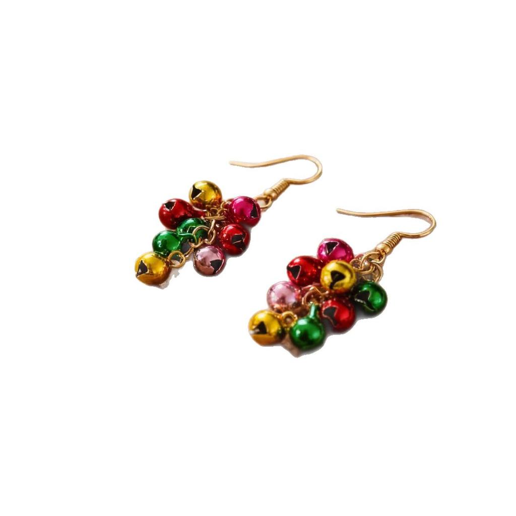 2025 European & American Christmas Series Color Block Bell Classic Women's Party Earrings