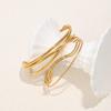 MamacitaSlay 316L Stainless Steel Wave Shaped Cuff Bracelet 18K Gold Plated Waterproof Wrist Jewelry Women's Creative Bracelet