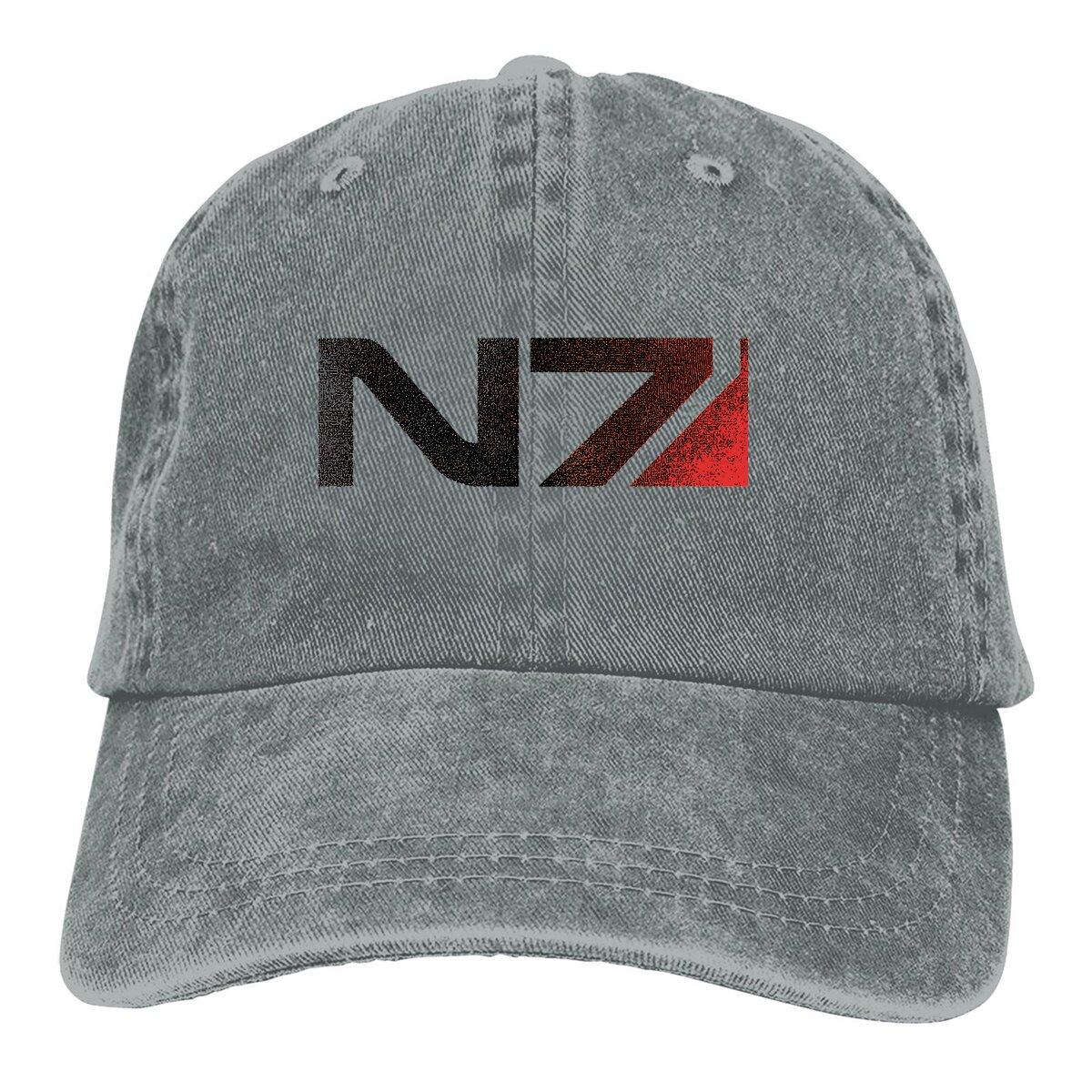 N Distressed Logo Baseball Cap Unisex Hats Wounisex Visor Protection Snapback Mass Effect Game Caps One Size
