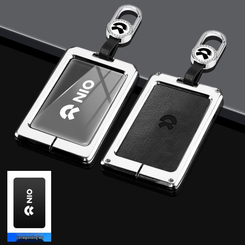 NIO Car Key Case for ES6/ES8/EC6 - Protective Shell with NFC Card Holder and Premium Buckle for Men and Women