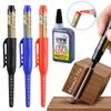 2Pcs Refillable Deep Hole Marker Pen With 15ml Refill Inks 45mm Long Tip Marker For Marking On Wood Ceramic Tile Metal