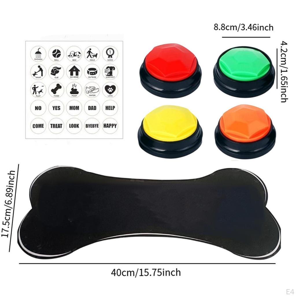 4 Pieces 30S Answer Buzzers Dog Interactive Toy for Puppy Kitten Funny Gifts