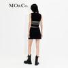 MO&Co. Striped Rib-Knit V-Neck Cropped Vest