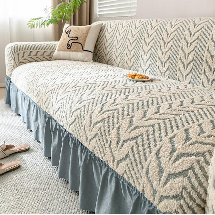 High End Skirted Sofa Cover for Winter  New Elastic Sofa Cover  All Inclusive Universal Cover  Anti Cat Scratch Protective Cover