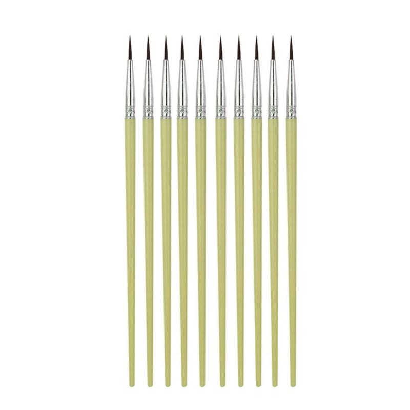 10 Pieces Paint Brushes Profession Paint Brush Round Pointed Tip Nylon Brush Set