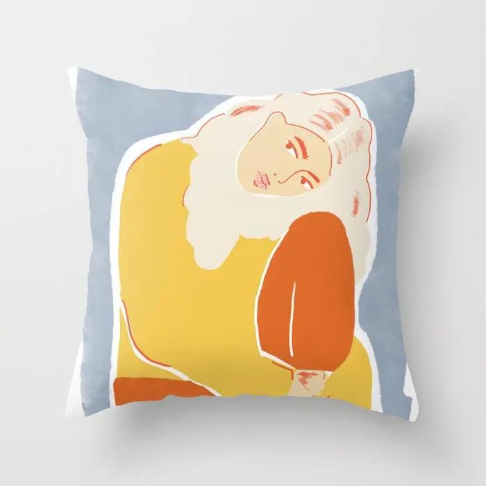 Summer Fashion Fresh Yellow Cute Pillows Case Geometry Floral Cushion Case Modern Decorative Throw Pillows for Bed Sofa Couch