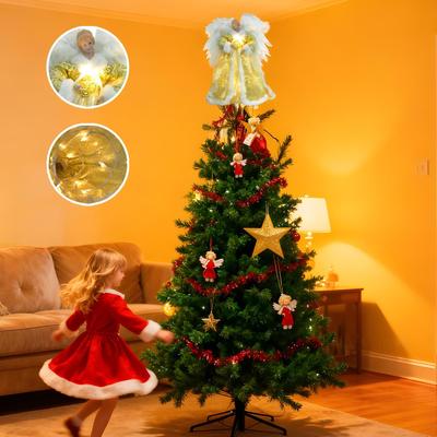 Weihnachtsbaumspitze LED Engel Ornament Mit Flügeln Weihnachtsengel Fee Baumspitze Für Hochzeit Party Requisiten Büro Neujahr