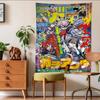 Weekly Shonen Magazine Cover Wall Tapestry Vibrant HyperPop of Manga Characters Trendy Room Decor for Anime  Manga Collectors