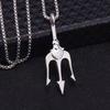 A trident pendant ancient Greek mythology necklace for women stainless steel jewelry gift