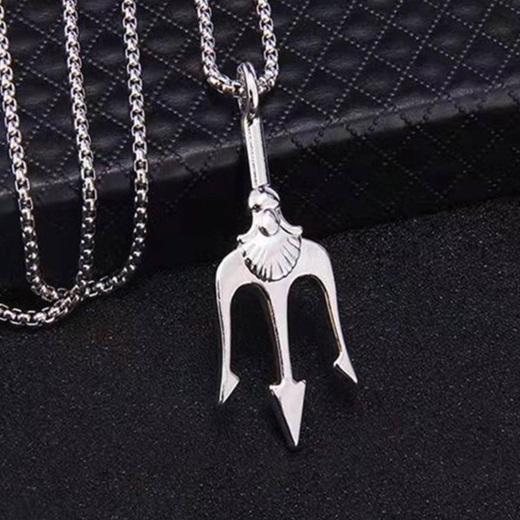 A trident pendant ancient Greek mythology necklace for women stainless steel jewelry gift