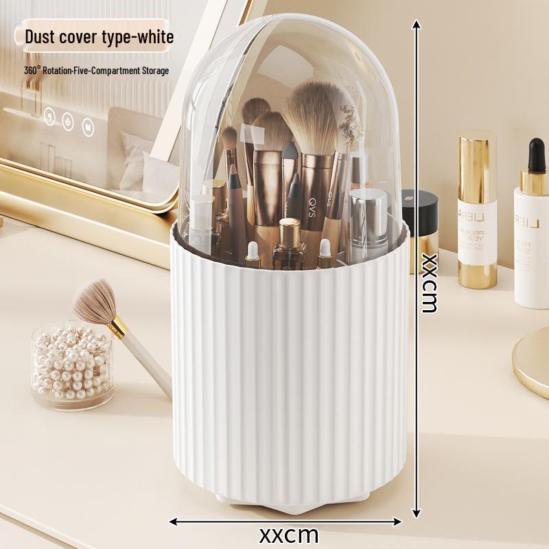 Вращающийся органайзер для косметики: Пылезащитный держатель для помады, теней, ручек и кистей для макияжа
