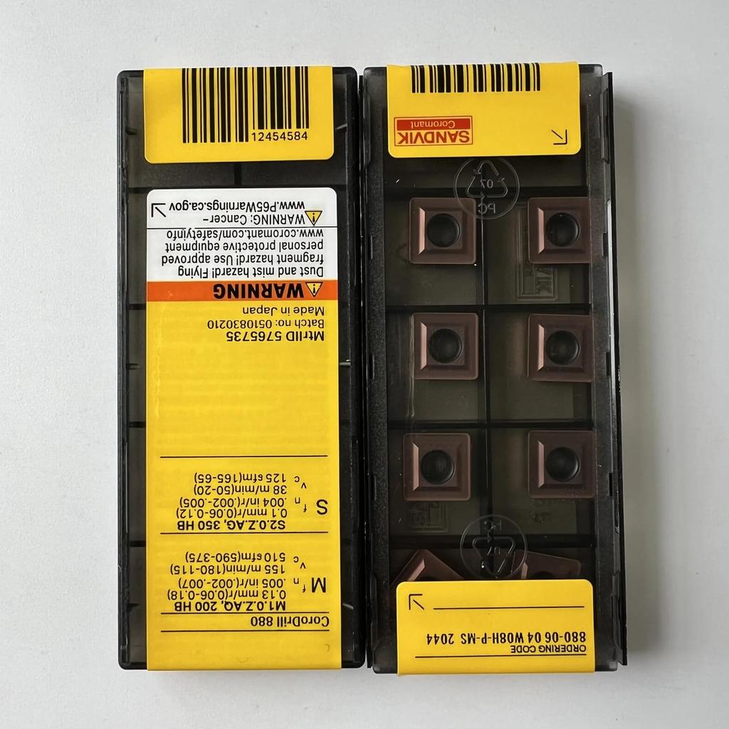 Original Sandvik / 880-0604W08H-P-MS 2044 /  CNC lathe carbide blade 10 Pcs