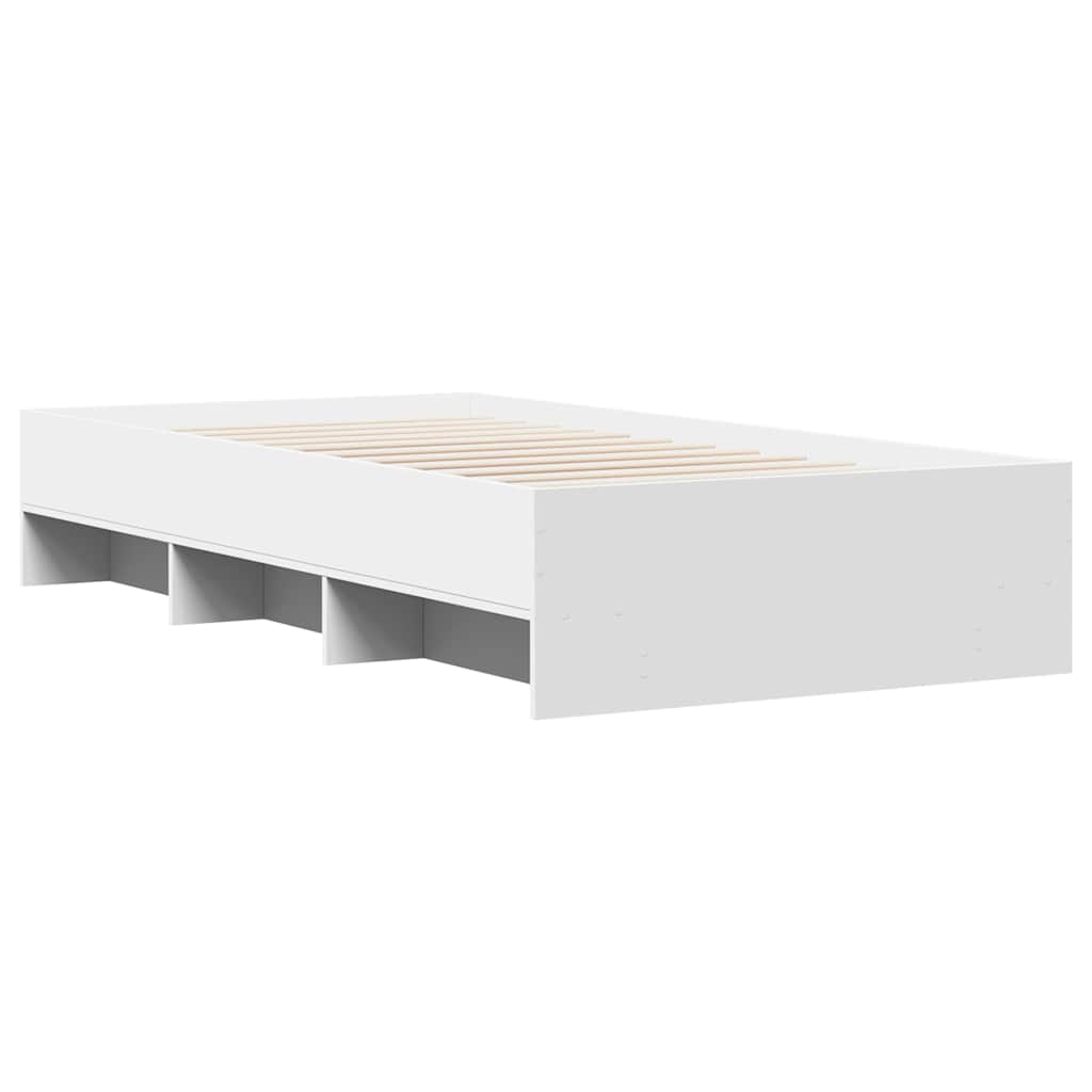 Bed Frame White 75x190 cm Particleboard