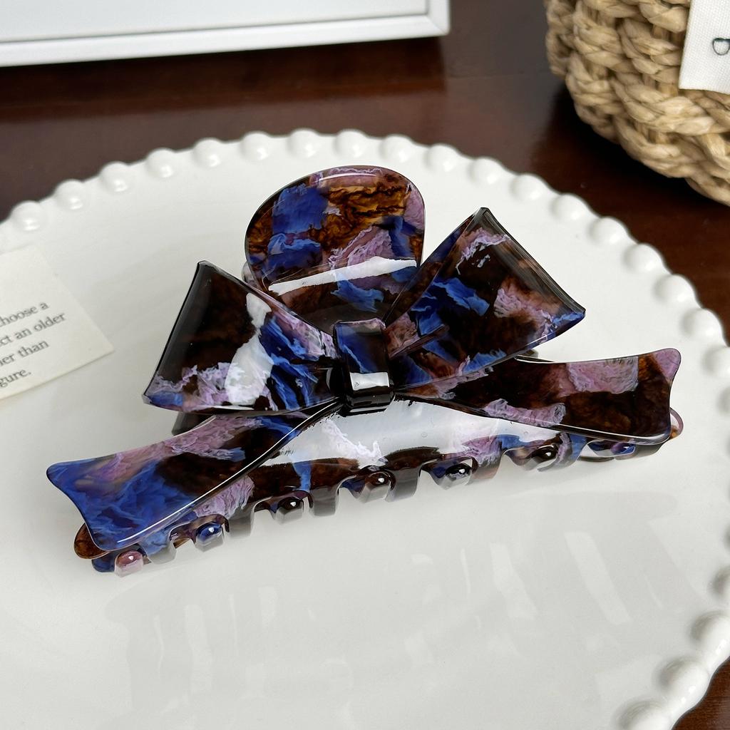 Large Bowknot Highend Acetate Hair Clip Trendy Multicolored Shark Hair Accessory