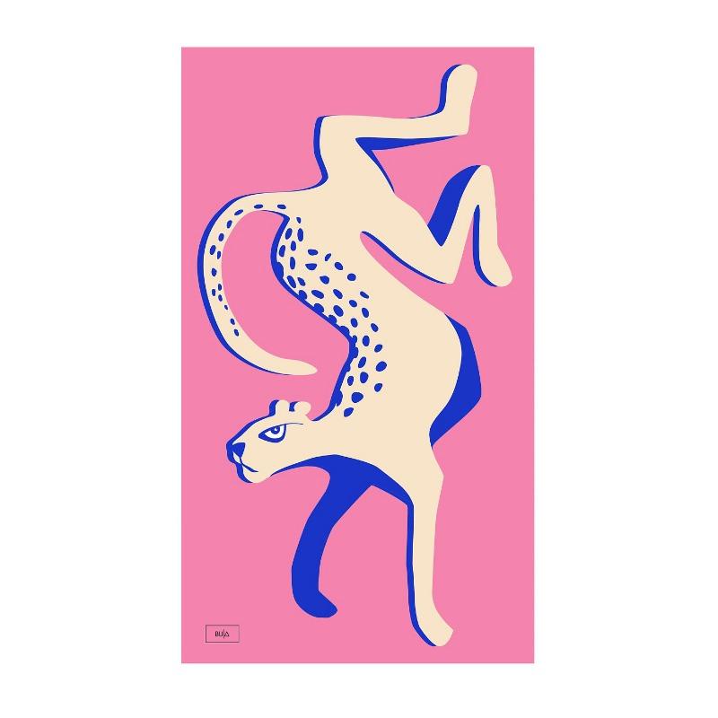 Leopard BujaBoom Color Illustration Posters and Prints Canvas Printing Modern Wall Art Picture for Living Room Home Decor Gifts