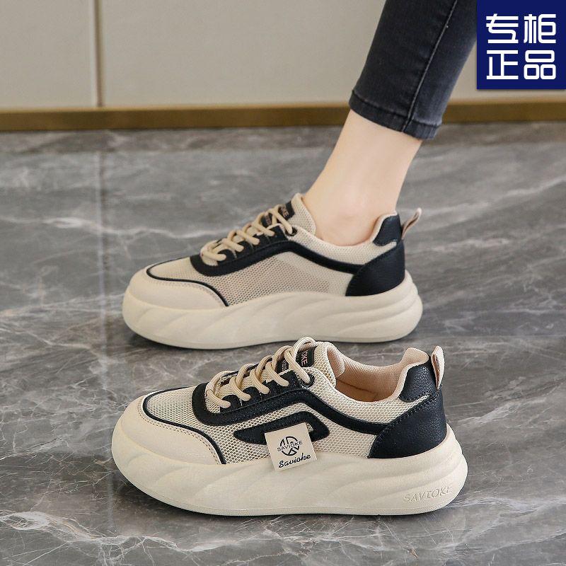 Sports board shoes women's 2025 summer breathable mesh women's shoes lightweight soft sole non-slip comfortable versatile student white shoes