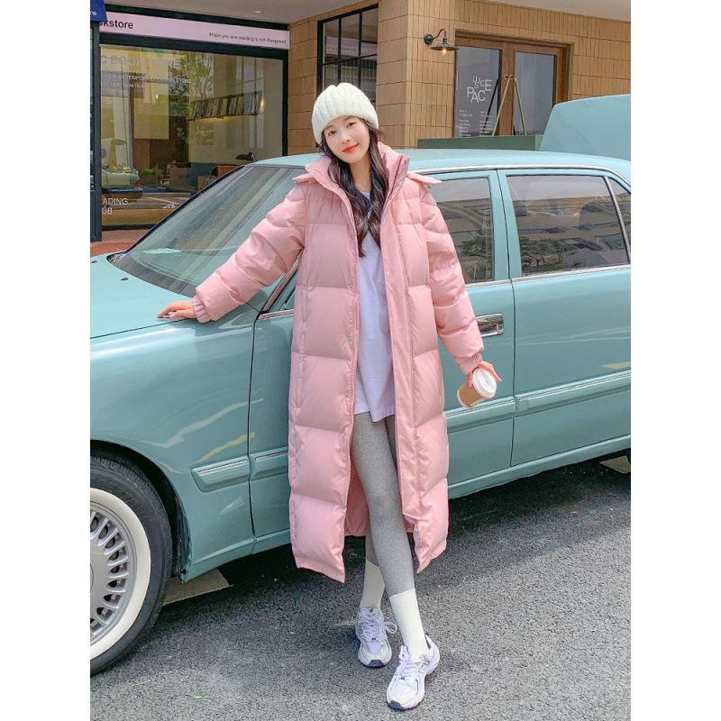 Women's Long Thickened Goose Down Jacket - Cold-Proof, Over-the-Knee, Ideal for Harbin Travel