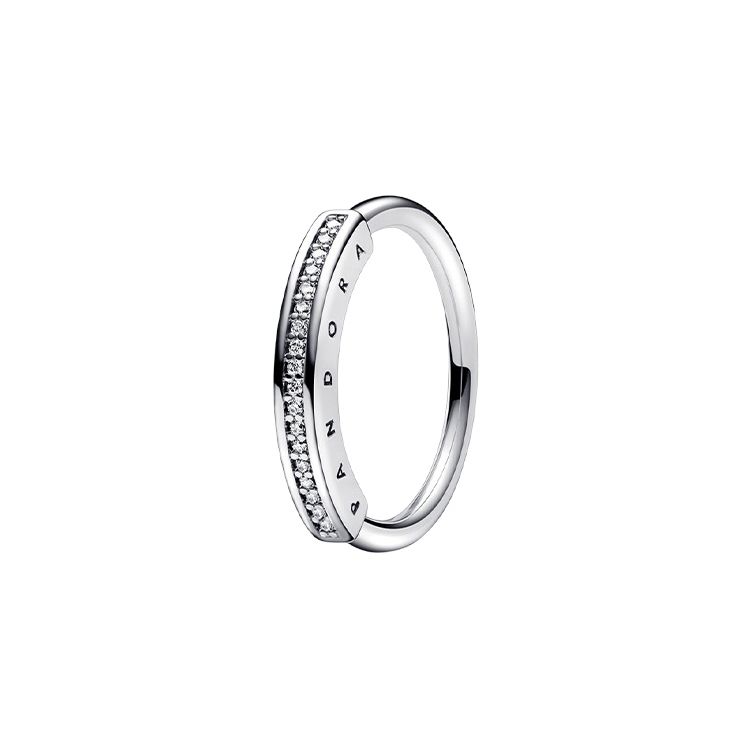 Pandora Signature Pavé Classic 925 Silver Ring Women rings 192283C01 48