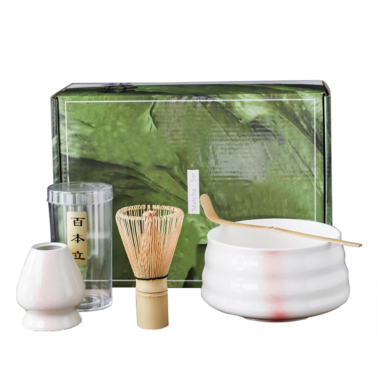 

Matcha Tea Ceremony Utensil Matcha Bowl with and Chashaku Perfect for Beginners and Tea Ceremony Includes a Matcha and Chashaku and 4-Piece Set,