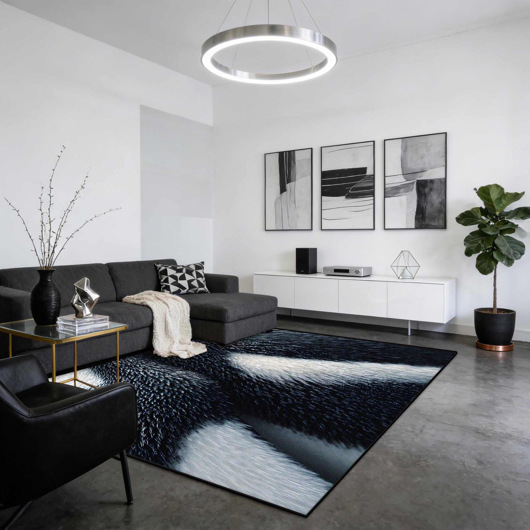 

Modern Abstract 3D Design Carpet for Living Room Decoration Home Flannel Washable Plush Rug Luxury Bedroom Non-slip Foot Mats 60x90cm