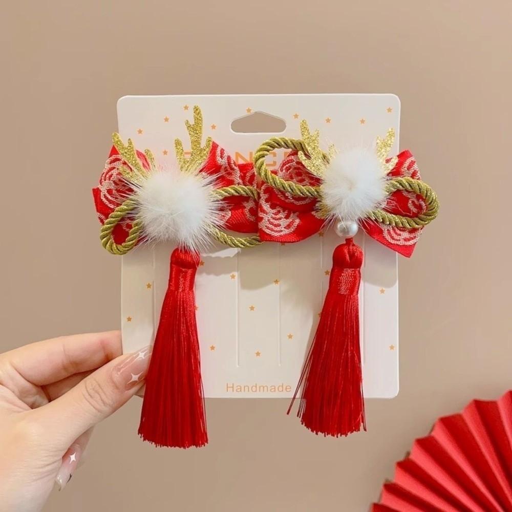 Tassels Japanese Kimono Headwear Bow New Year Bow Hairpin  Photographic Headwear
