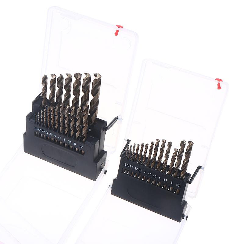 13/19/25Pcs Hss M35 Cobalt High Speed Steel Twist Drill Bit Tool Set Of Drills Accessories For Metal Stainless Steel Drilling