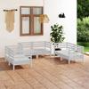 Day and Night - Day and Night 6-Piece Garden Lounge Set White Solid Pine Wood