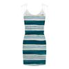 Women's Summer Sleeveless Loose Bandage Striped Sling Dress Pocket V Neck Tank Dress