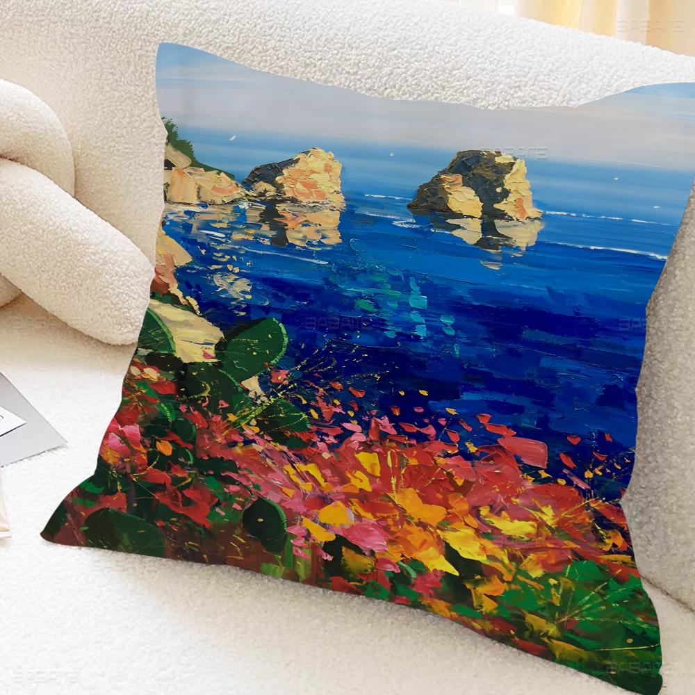 Španělsko Pobřeží Amalfi Krajina Povlaky na polštáře Domácí lůžkoviny Dekorativní povlak na polštář Svatba Super měkký povlak na polštář