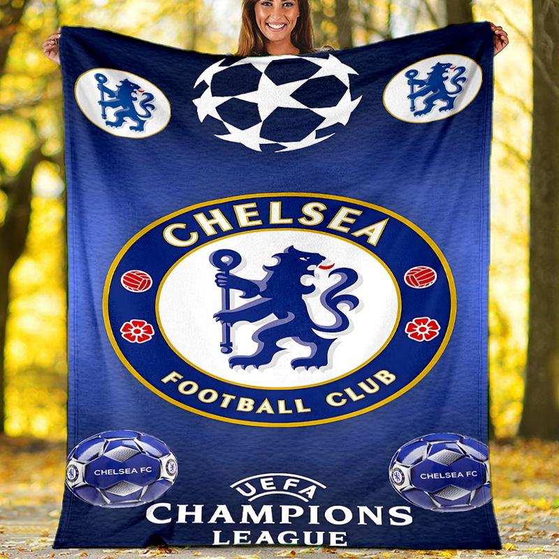 1pc C-Chelsea Theme Blanket - Digital Print, Polyester, Cozy for All Seasons, Perfect for Outdoor, and Travel