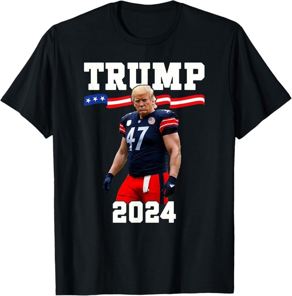 Trump 47 Football Jersey 2024 Us Flag Trump Vance 2024 T-Shirt Unisex Tee S