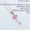 Exquisite 585 Purple Gold Russian Inlaid Zircon Shiny Key Pendant Fashionable High-End Rose Gold Plated Necklace