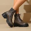 Women's Padded Fashion Lightweight Comfortable Warm Thick Sole Heightened Anti-slip Cushioning Hiking Sports Casual Martin Boots