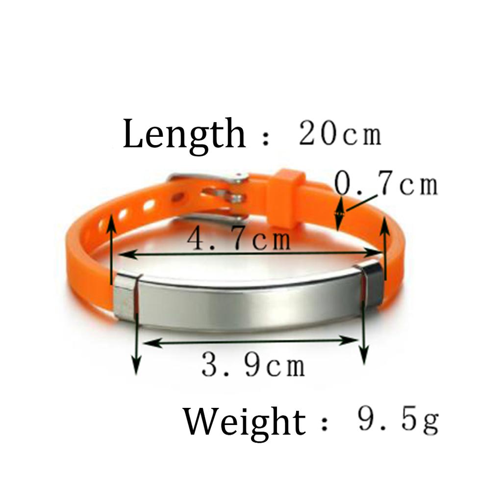 Atoztide Personalized Engrave Name Date Bracelet Stainless Steel For \Women Kids Adjustable Color Luminous Silicone Jewelry Gift