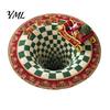 Soft Imitation Cashmere Rug Round Christmas Rug, 39" Santa Snowflake Pattern, Non Slip Carpet Holiday Area for Home Living Room Bedroom Decor Washable