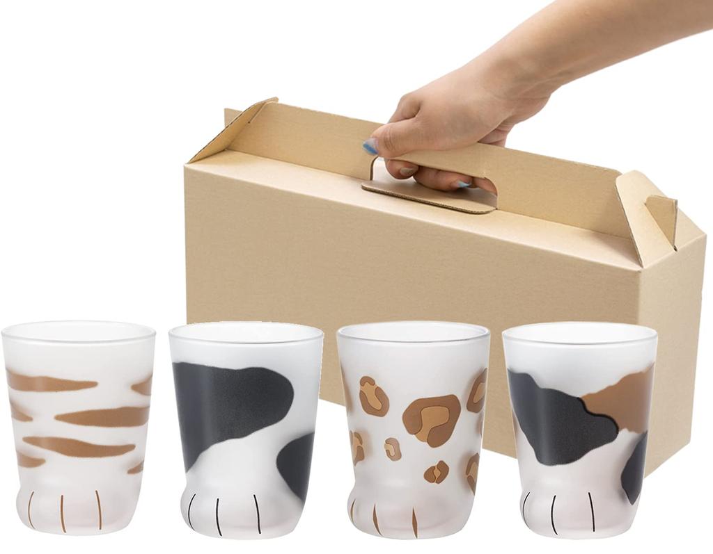Tumbler coconeco glass coconeco kitten 4 pattern assorted in special craft made in Japan [230ml / set] box,