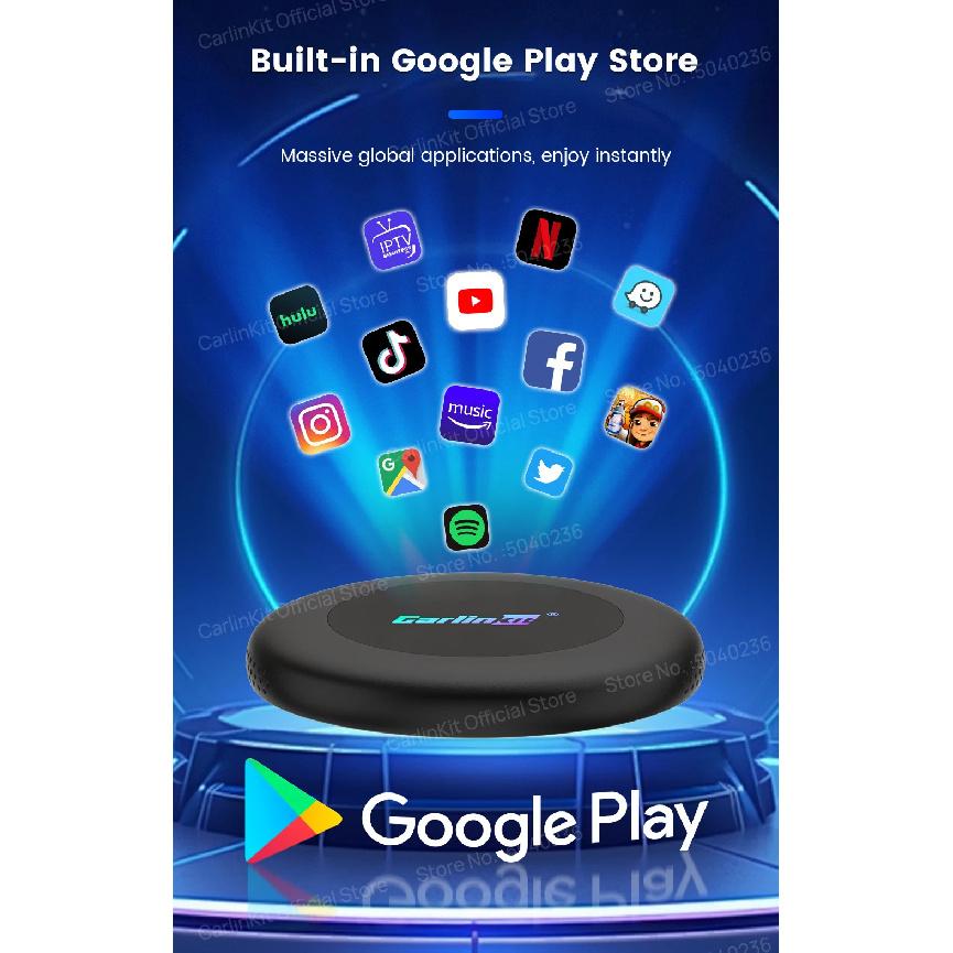CarlinKit 8G+128GB Android 15 Ultra2 CarPlay Ai Box Wireless Android Auto CarPlay Online Video SM6350 8-Core GPS 4G LTE For Cars