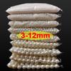3-12mm round Acrylic Imitation pearl beads charm loose String bead With Holes craft DIY Jewelry Making Necklace Ring Accessories